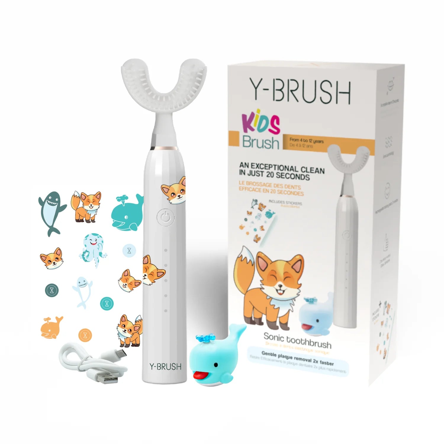 view of a New Y-Brush KidsBrush Sonic Electric Toothbrush (4-12 years old)