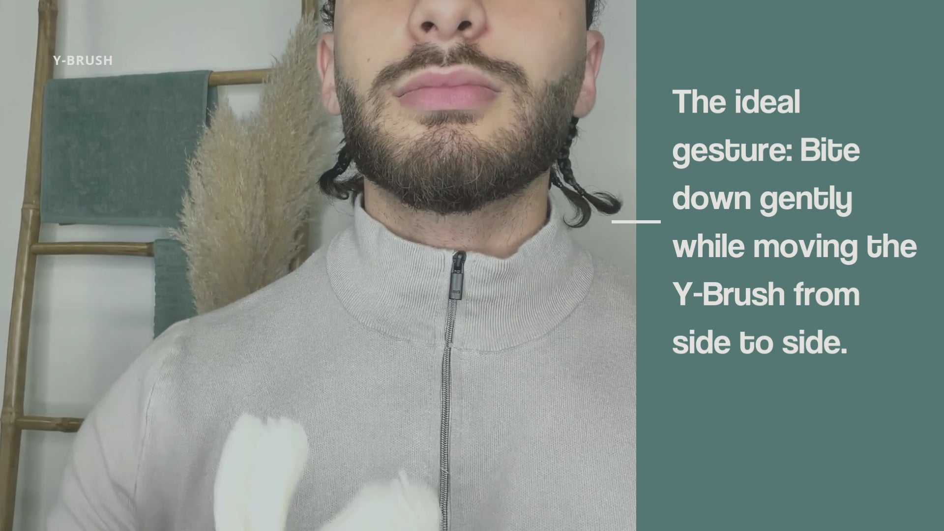 Video showing how to use Y-Brush toothbrushes